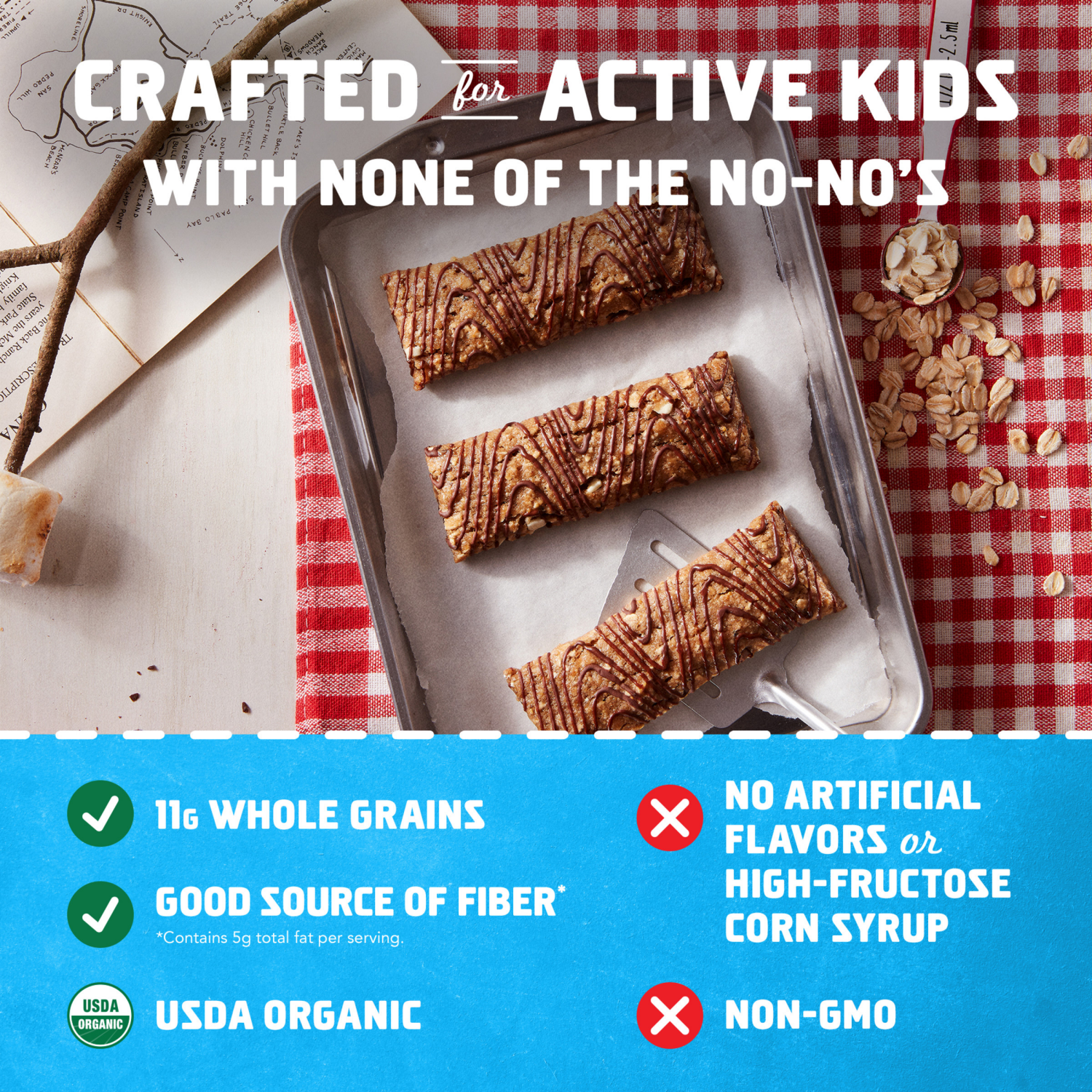 slide 4 of 8, CLIF Kid Zbar Organic S'Mores Baked Whole Grain Energy Snack Bars, 7.62 oz