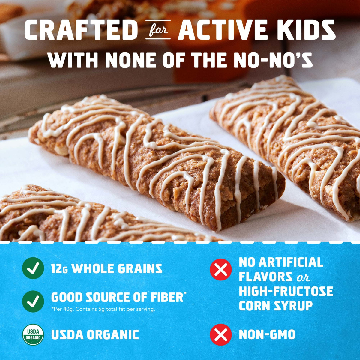 slide 3 of 5, Clif Kid Zbar Organic Iced Oatmeal Cookie Granola Bars - 12 ct, 12 ct
