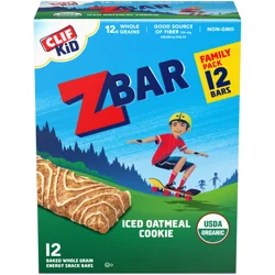 Clif Kid Zbar Organic Iced Oatmeal Cookie Granola Bars - 12 ct