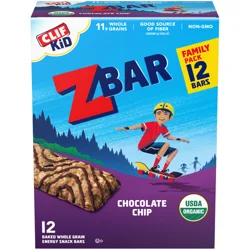 Zbar - Chocolate Chip - Soft-Baked Energy Snack Bars - Non-GMO - 12g Whole Grains - USDA Organic Granola Bars (12 Pack)