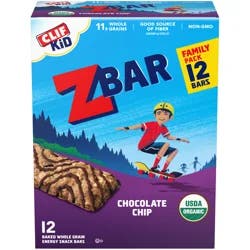 Zbar - Chocolate Chip - Soft-Baked Energy Snack Bars - Non-GMO - 12g Whole Grains - USDA Organic Granola Bars (12 Pack)
