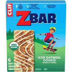 Zbar - Iced Oatmeal Cookie - Soft-Baked Energy Snack Bars - Non-GMO - 12g Whole Grains - USDA Organic Granola Bars (6 Pack)