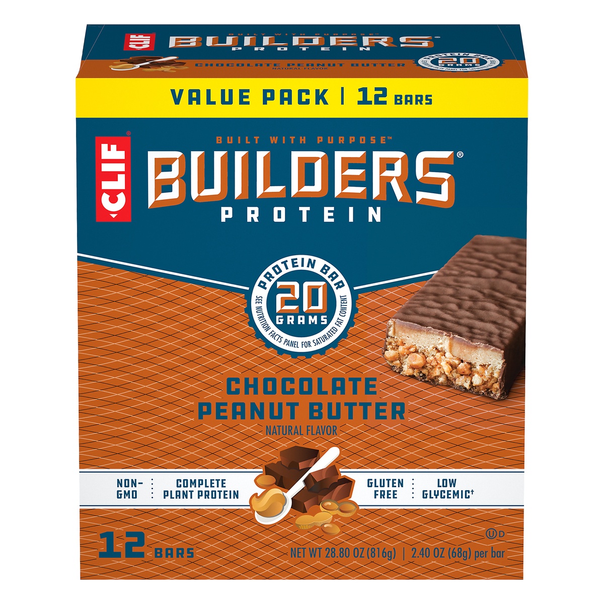 slide 1 of 4, Builders Chocolate Peanut Butter Protein Bars, 12 ct; 2.4 oz