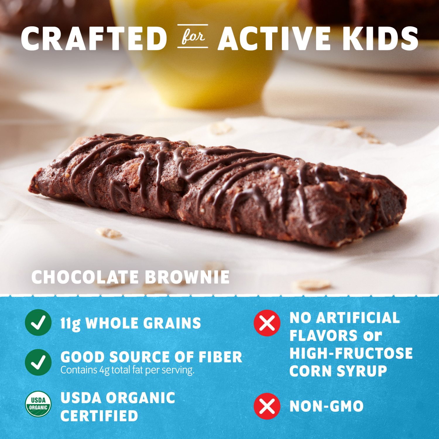 slide 2 of 8, CLIF Kid Zbar Organic Chocolate Brownie Baked Whole Grain Energy Snack Bars, 18 ct; 1.27 oz