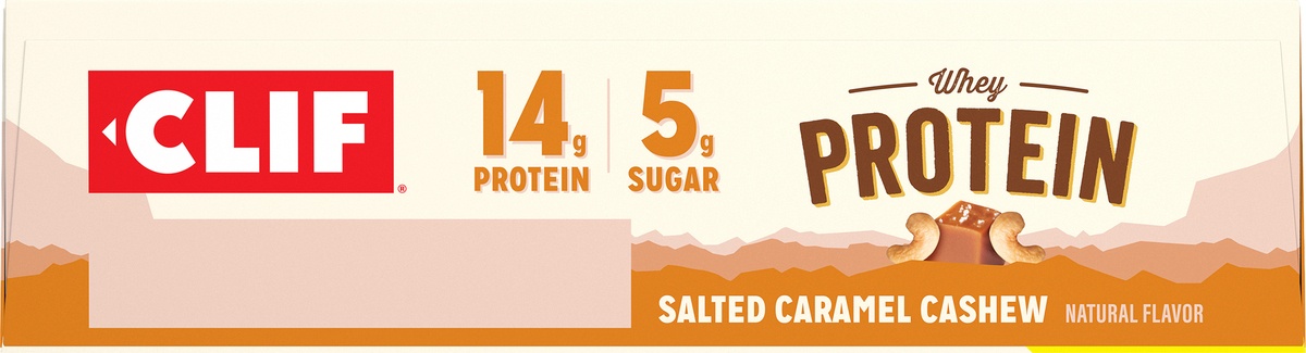 slide 5 of 9, CLIF Whey Protein Bar - Salted Caramel Cashew, 5 ct