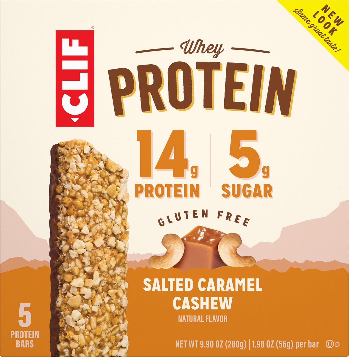 slide 8 of 9, CLIF Whey Protein Bar - Salted Caramel Cashew, 5 ct