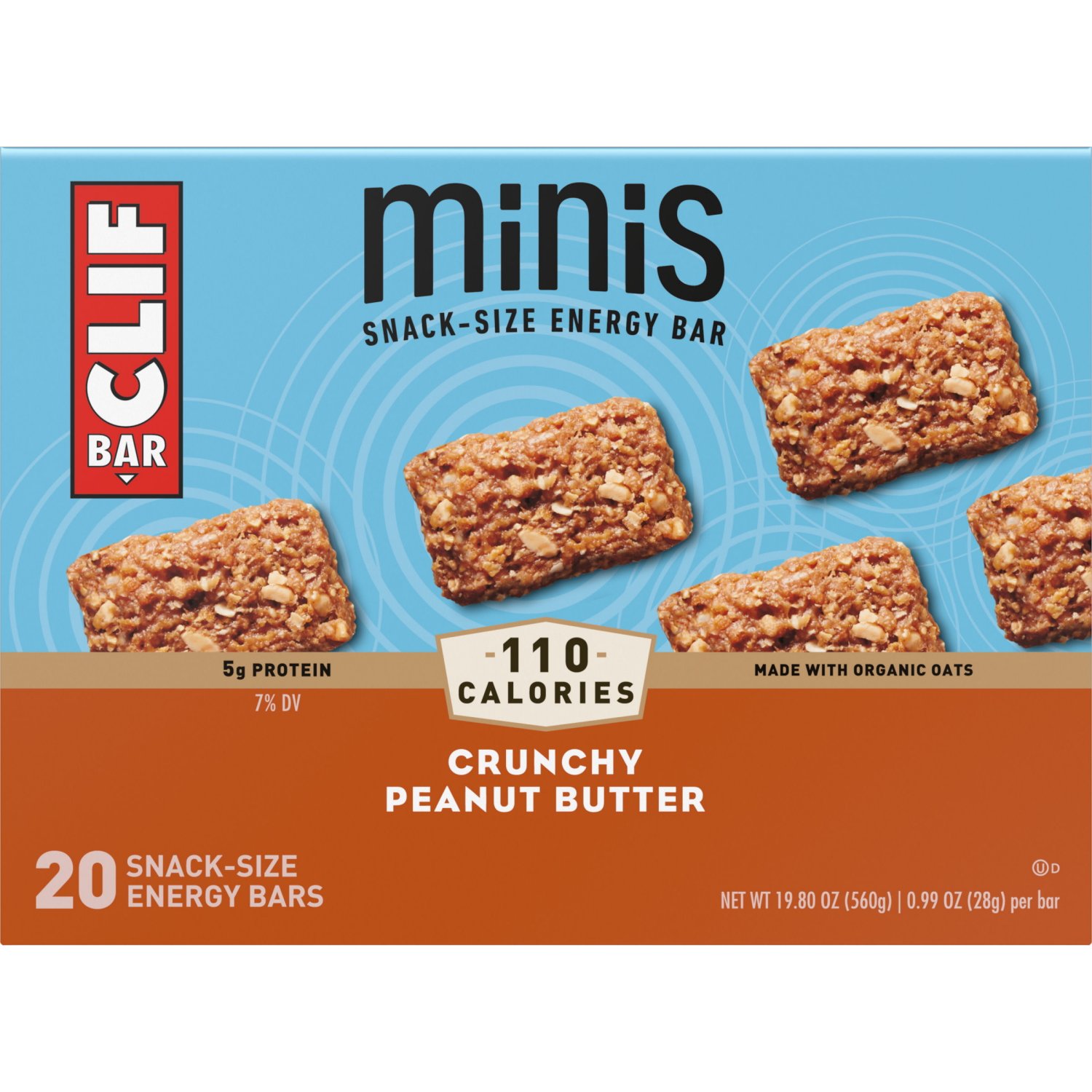 slide 8 of 8, CLIF Bar Crunchy Peanut Butter Bars, 20 ct; 0.99 oz