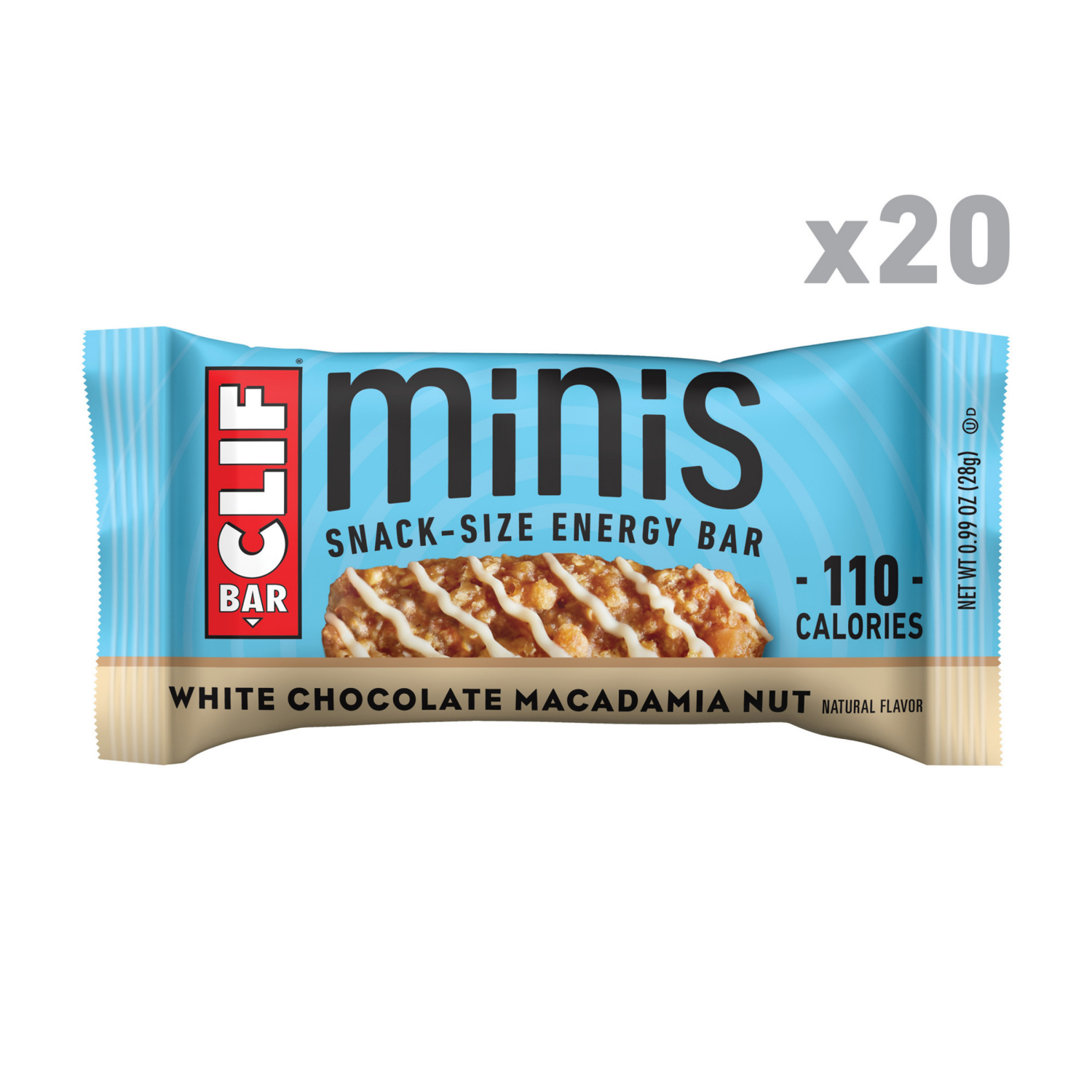 slide 4 of 8, CLIF BAR Minis - White Chocolate Macadamia Nut Flavor - Made with Organic Oats - 4g Protein - Non-GMO - Plant Based - Snack-Size Energy Bars - 0.99 oz. (20 Pack), 20 ct