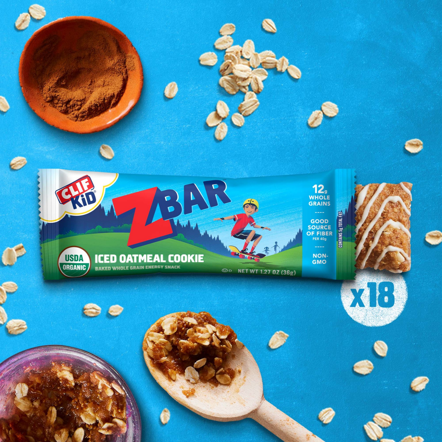 slide 4 of 8, Zbar Iced Oatmeal Cookie Energy Snack Bars 18 - 1.27 oz Packs, 18 ct