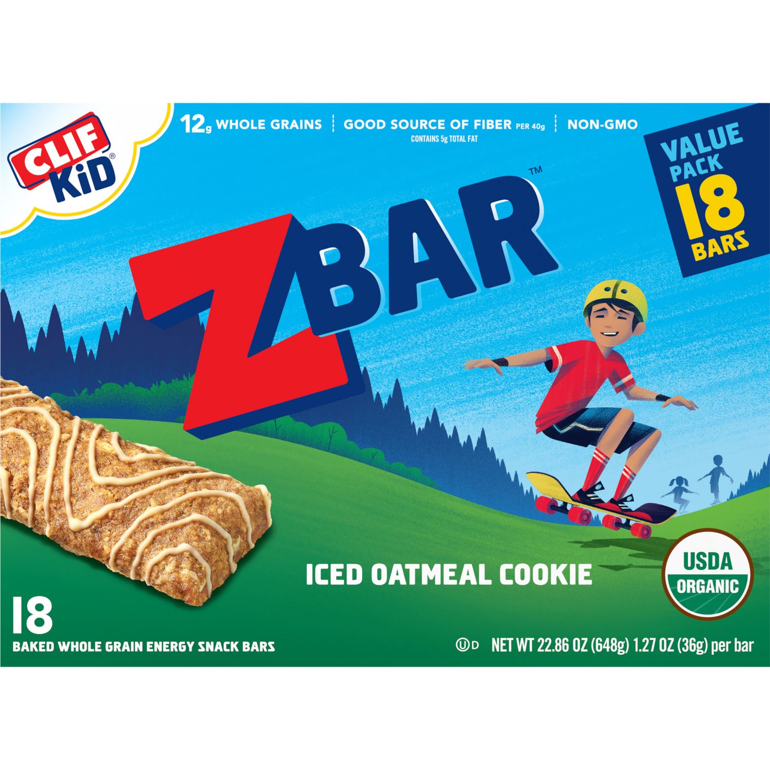 slide 8 of 8, Zbar Iced Oatmeal Cookie Energy Snack Bars 18 - 1.27 oz Packs, 18 ct