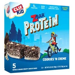 Zbar Protein - Cookies 'N Creme - Crispy Snack Bars - Made with Organic Oats - Non-GMO - 5g Protein - Gluten Free Protein Bars (5 Pack)