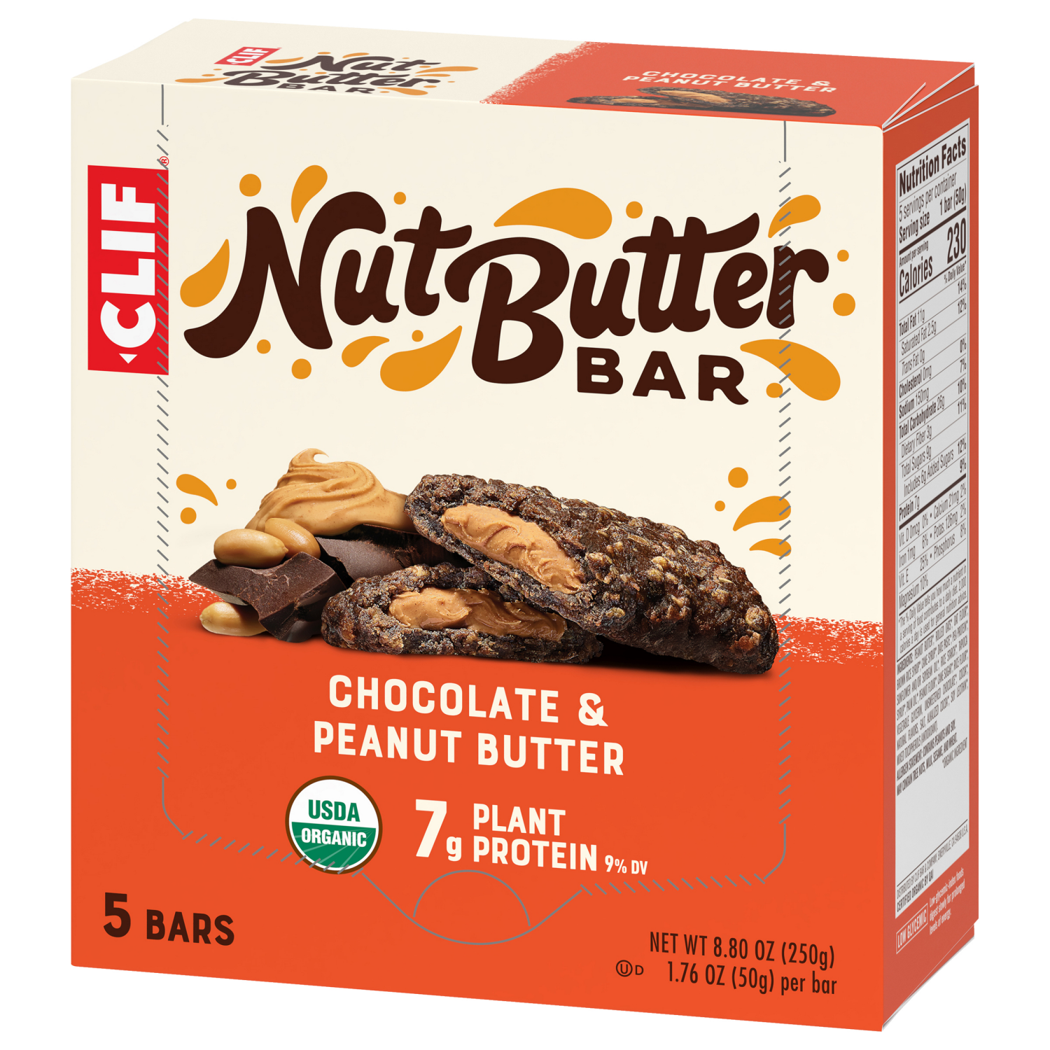 slide 7 of 8, CLIF Chocolate & Peanut Butter Nut Butter Bar 5 - 1.76 oz Bars, 5 ct