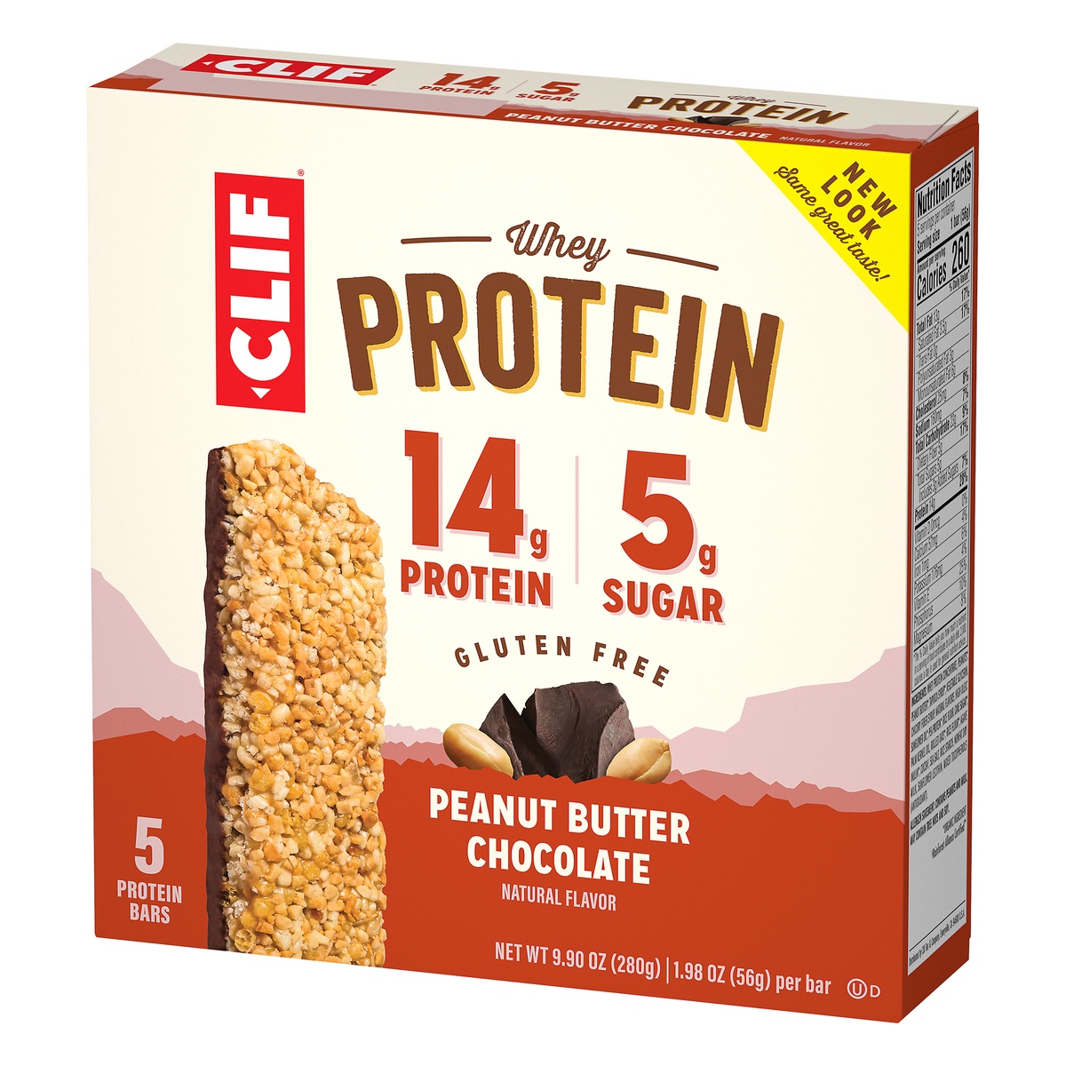 slide 2 of 9, CLIF Whey Protein Bar - Peanut Butter Chocolate, 5 ct; 1.98 oz