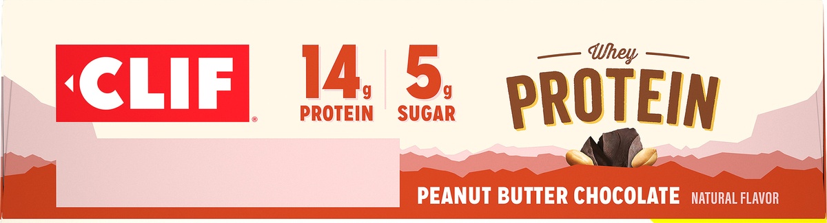 slide 5 of 9, CLIF Whey Protein Bar - Peanut Butter Chocolate, 5 ct; 1.98 oz