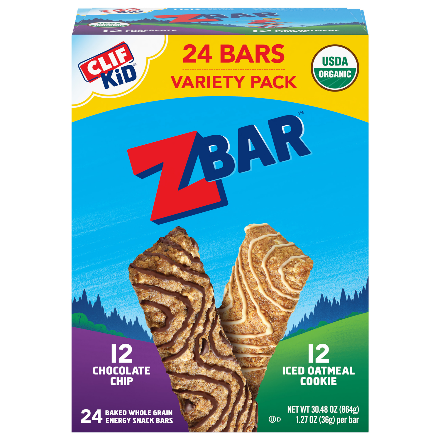 slide 2 of 8, Zbar Chocolate Chip/Iced Oatmeal Cookie Energy Snack Bars Variety Pack 24 - 1.27 oz Packs, 24 ct