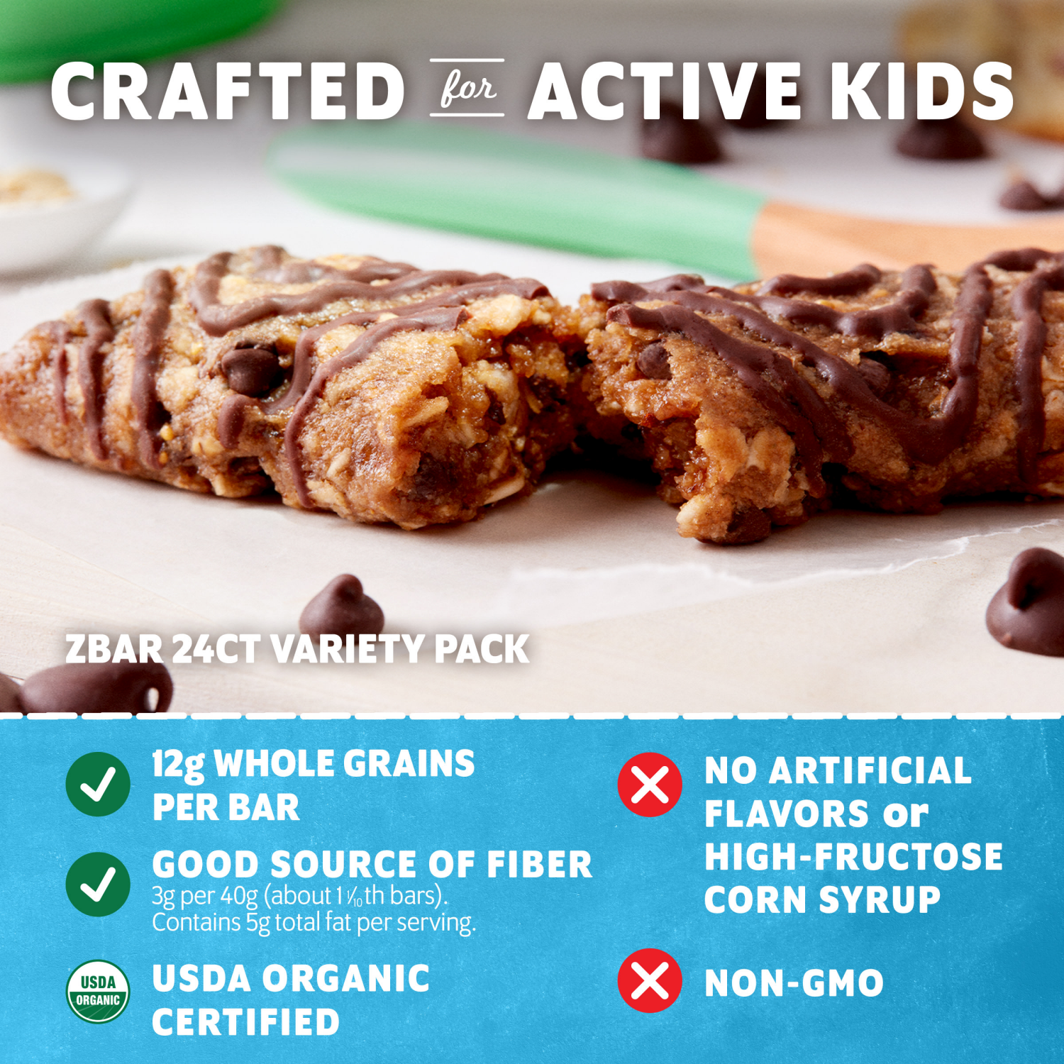 slide 4 of 8, Zbar Chocolate Chip/Iced Oatmeal Cookie Energy Snack Bars Variety Pack 24 - 1.27 oz Packs, 24 ct