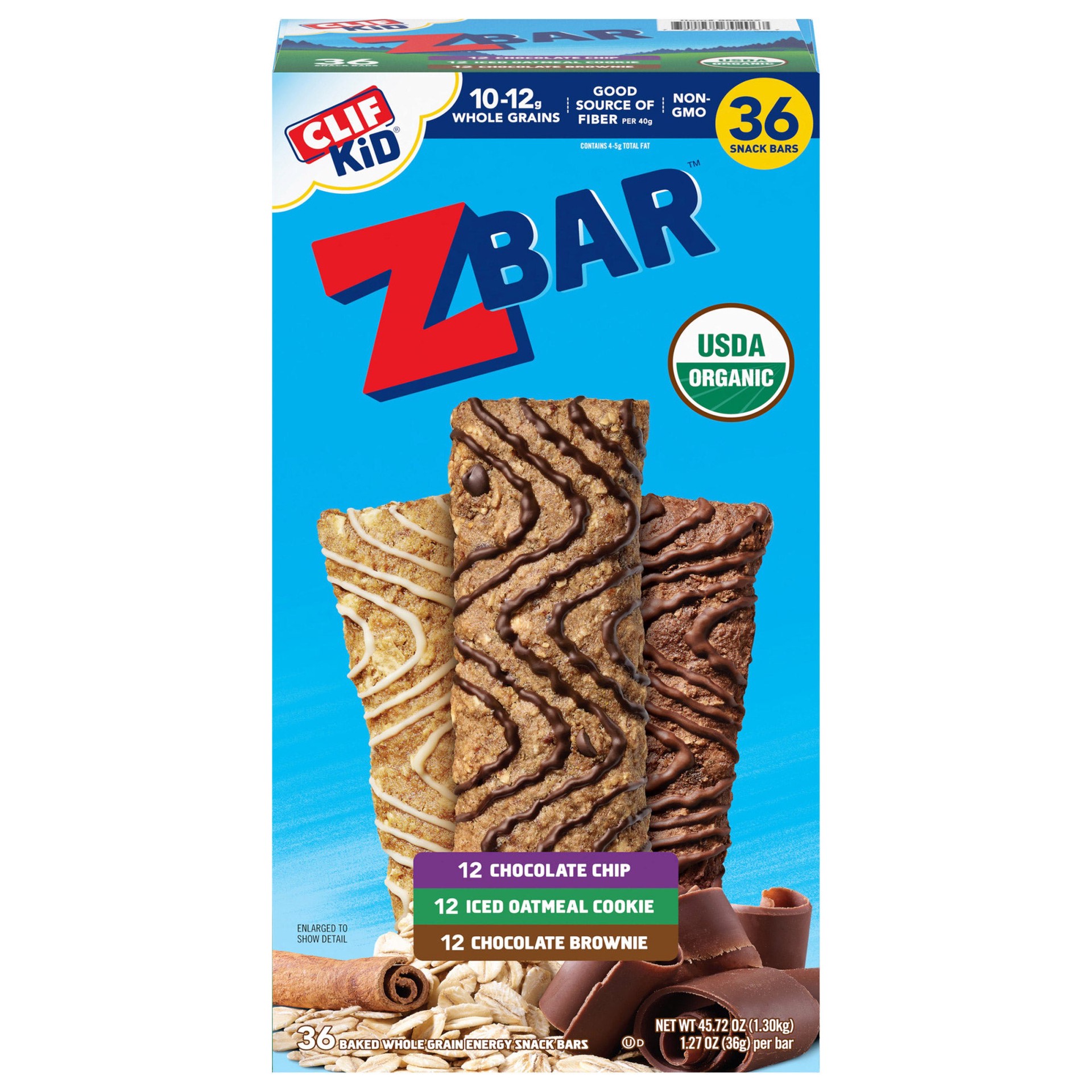 slide 1 of 1, Clif Kid Organic ZBar, Variety Pack, 1.27 oz, 36 count, 