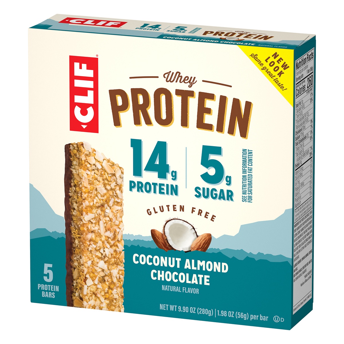 slide 2 of 9, CLIF Whey Protein Bar - Coconut Almond Chocolate, 5 ct