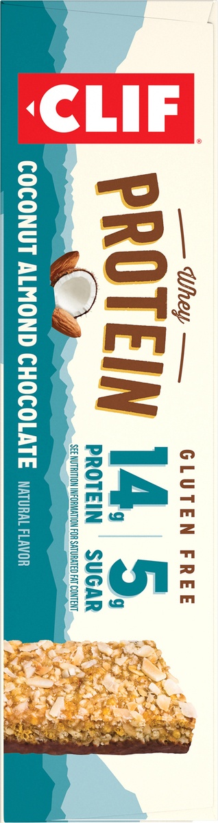 slide 6 of 9, CLIF Whey Protein Bar - Coconut Almond Chocolate, 5 ct