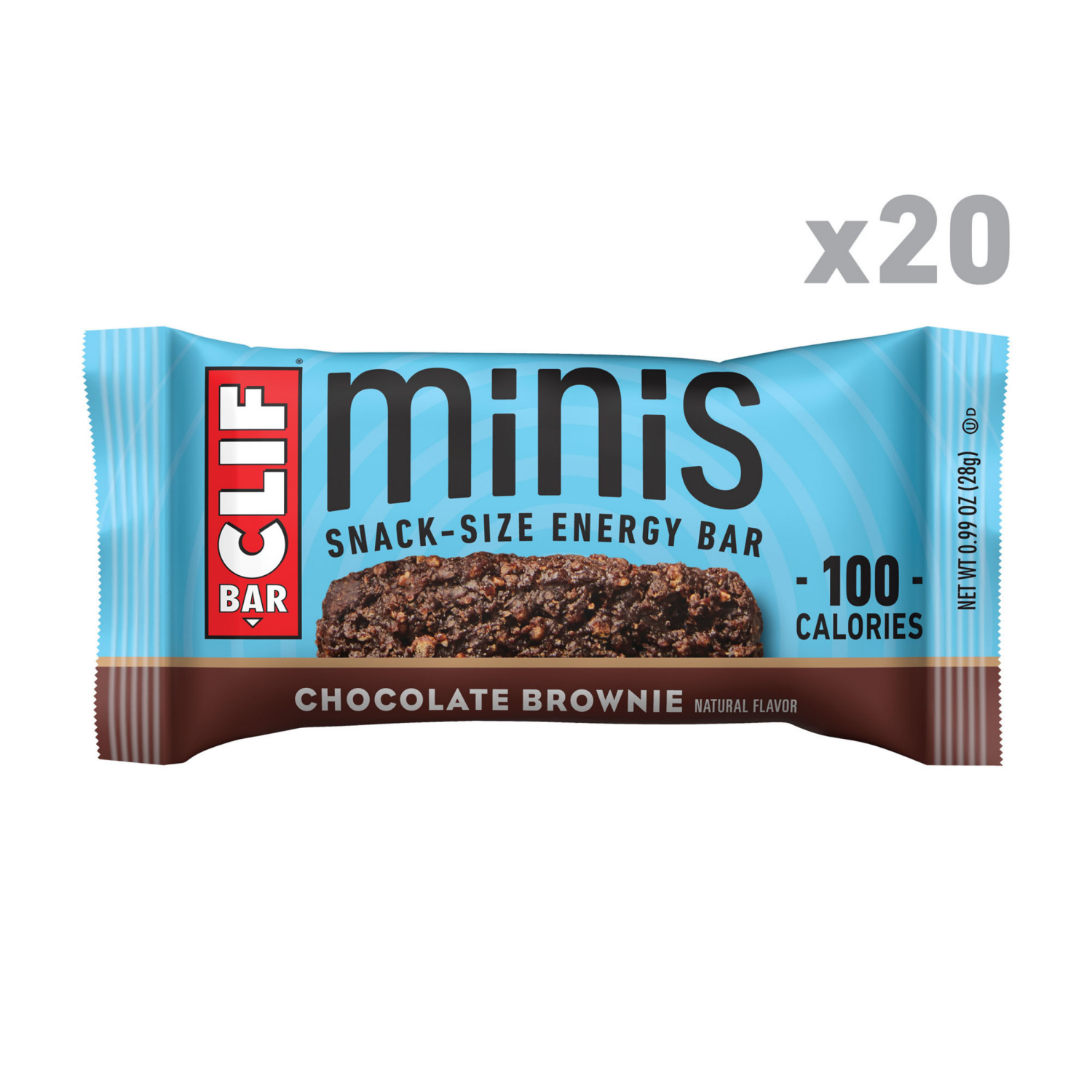 slide 4 of 8, CLIF BAR Minis - Chocolate Brownie Flavor - Made with Organic Oats - 4g Protein - Non-GMO - Plant Based - Snack-Size Energy Bars - 0.99 oz. (20 Pack), 20 ct