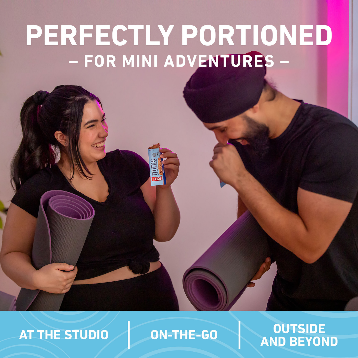 slide 7 of 8, CLIF BAR Minis - Chocolate Brownie Flavor - Made with Organic Oats - 4g Protein - Non-GMO - Plant Based - Snack-Size Energy Bars - 0.99 oz. (20 Pack), 20 ct