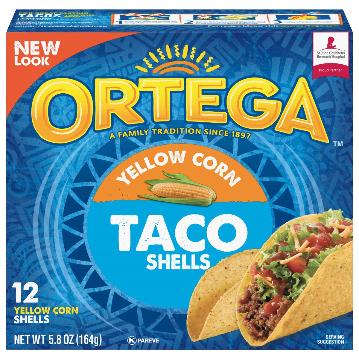 slide 1 of 8, Ortega Yellow Corn Taco Shells, 12 ct