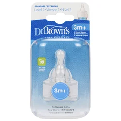 Dr. Brown's Standard Bottle with Level 2 Nipple (2 Pack)