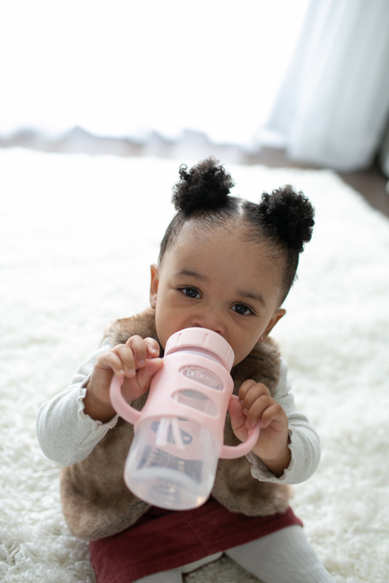 slide 2 of 2, Dr. Brown's Milestones Sippy Bottle w Handles Pink, 1 ct