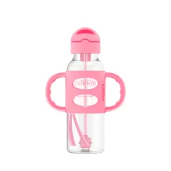 Dr. Brown's Sippy Straw Bottle w/ Silicone Handles, Pink
