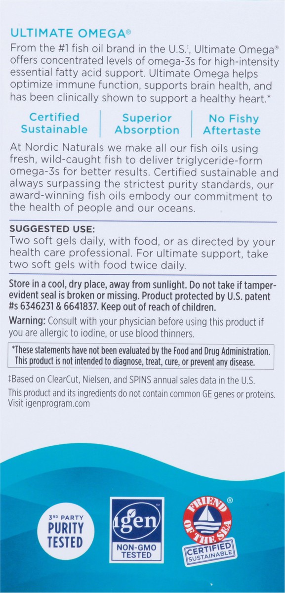 slide 9 of 10, Nordic Naturals Ultimate Omega 120 Softgels, 120 ct