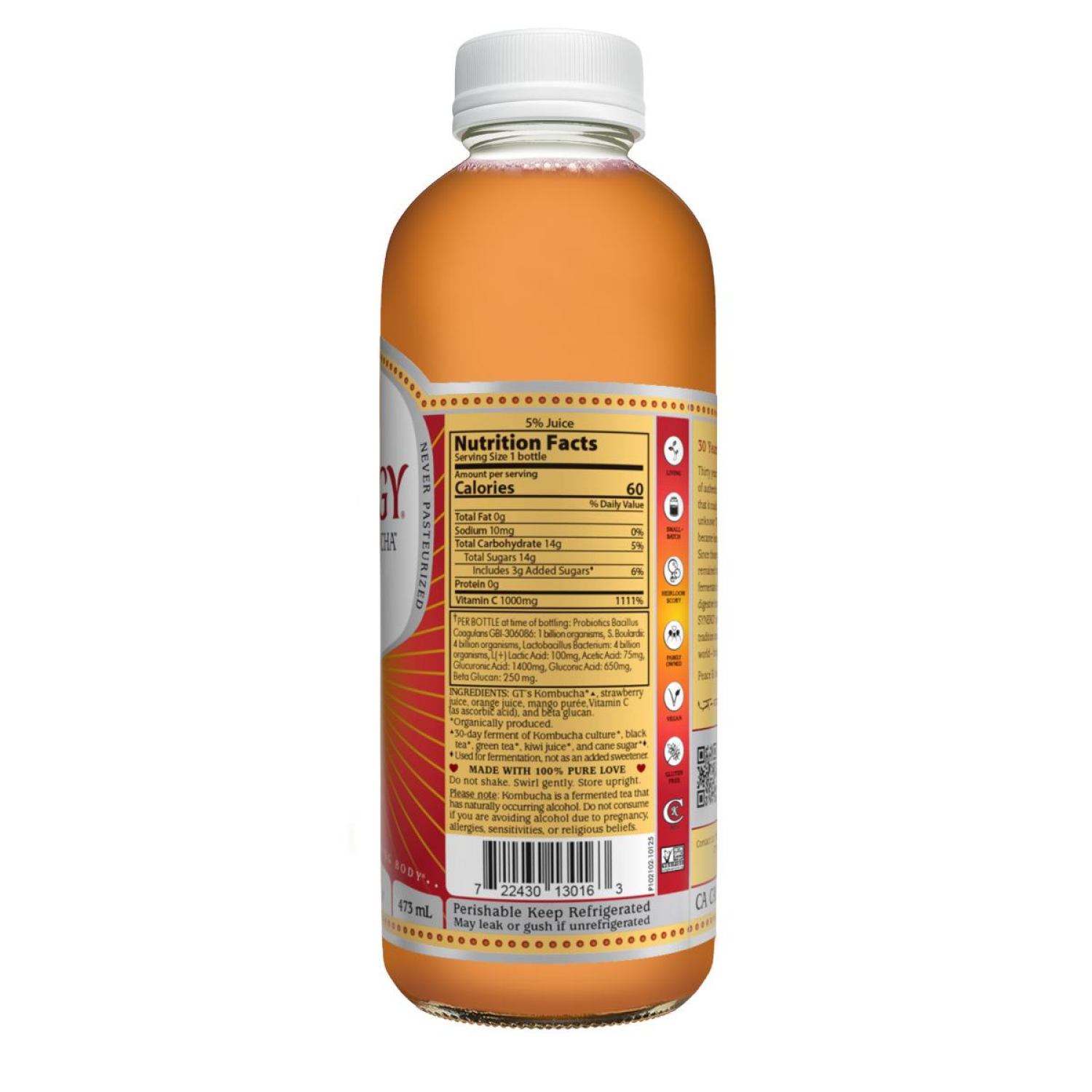 slide 2 of 2, Synergy The Real Kombucha Vital C, 16 fl oz