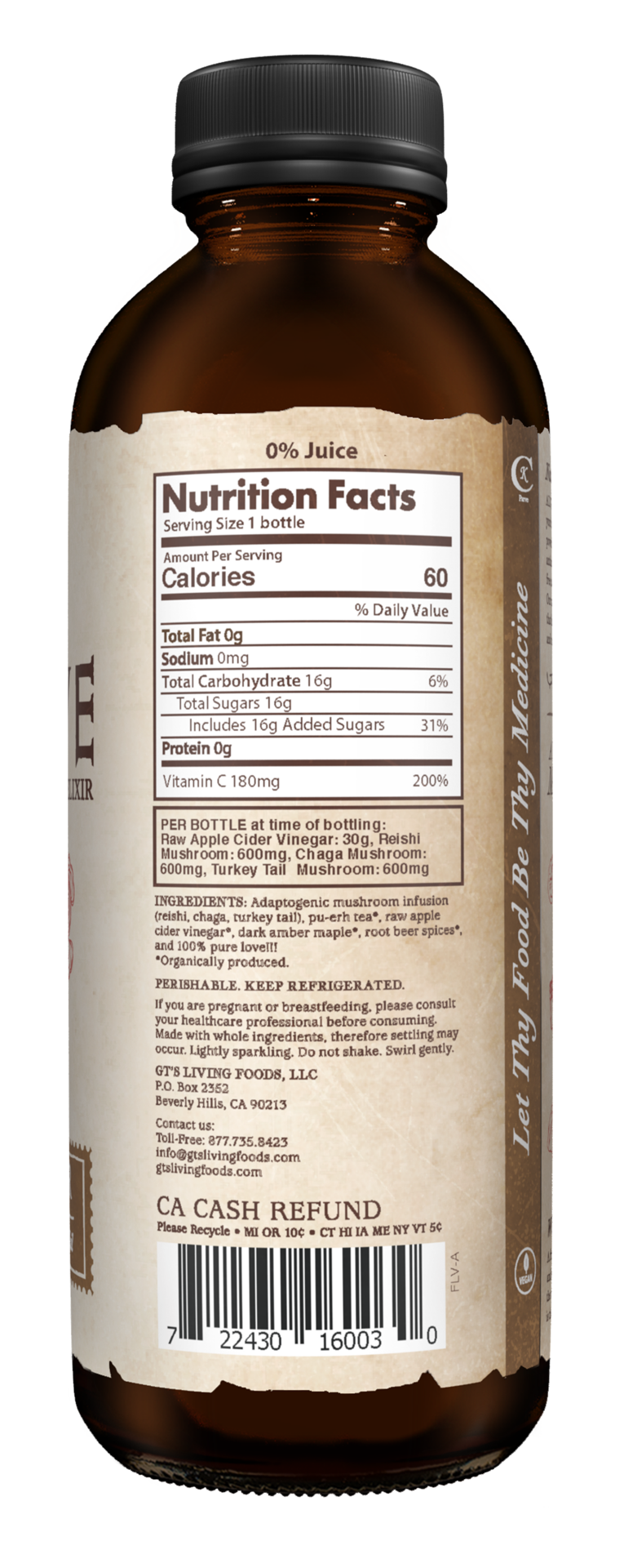 slide 2 of 2, Alive! Root Beer Ancient Mushroom Elixir 16 fl oz, 16 fl oz