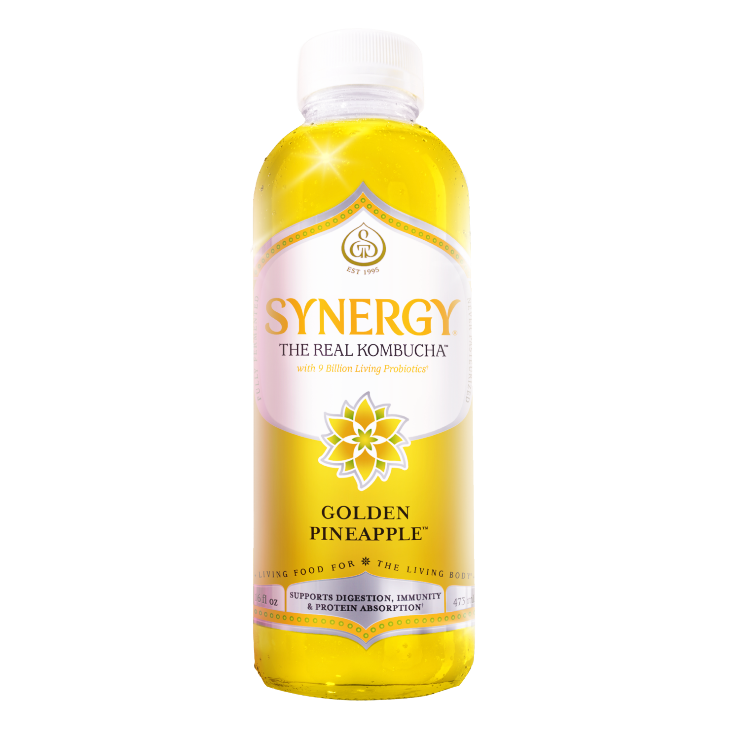 slide 1 of 2, Gt's Synergy Kombucha Golden Pineapple, 16 Oz, 16 oz