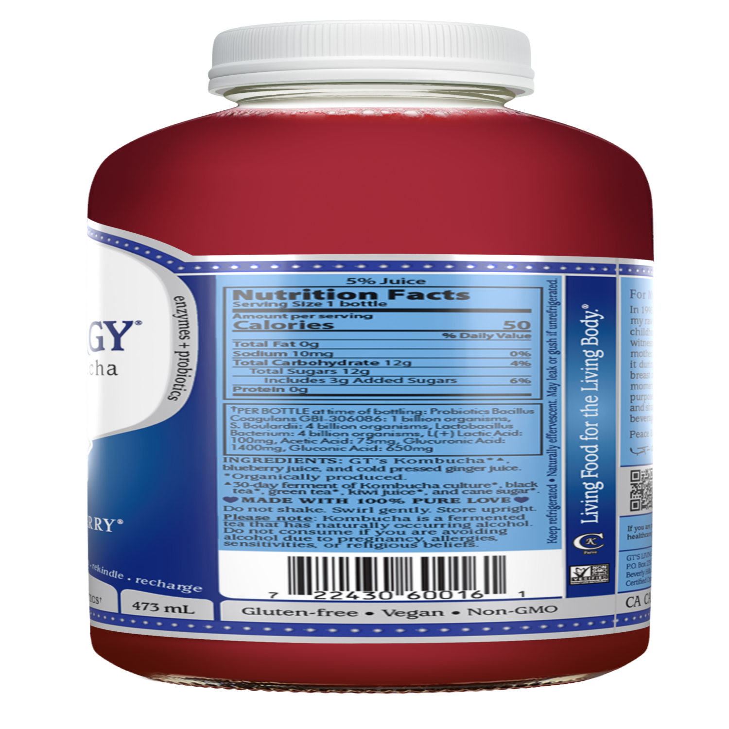 slide 2 of 2, GT's Gingerberry Kombucha 16 fl oz, 16 fl oz