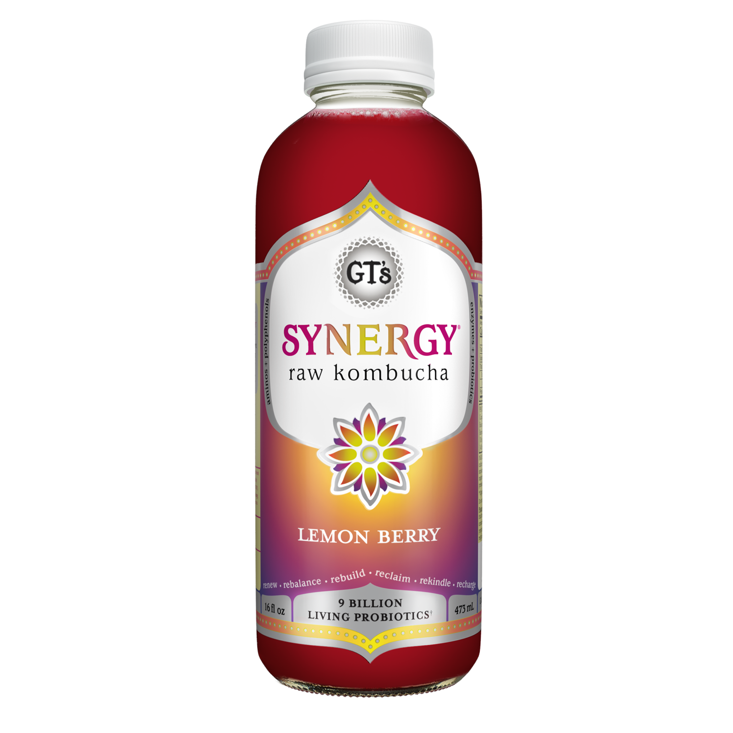 slide 1 of 5, GT's Lemon Berry Kombucha - 16 fl oz, 16 fl oz