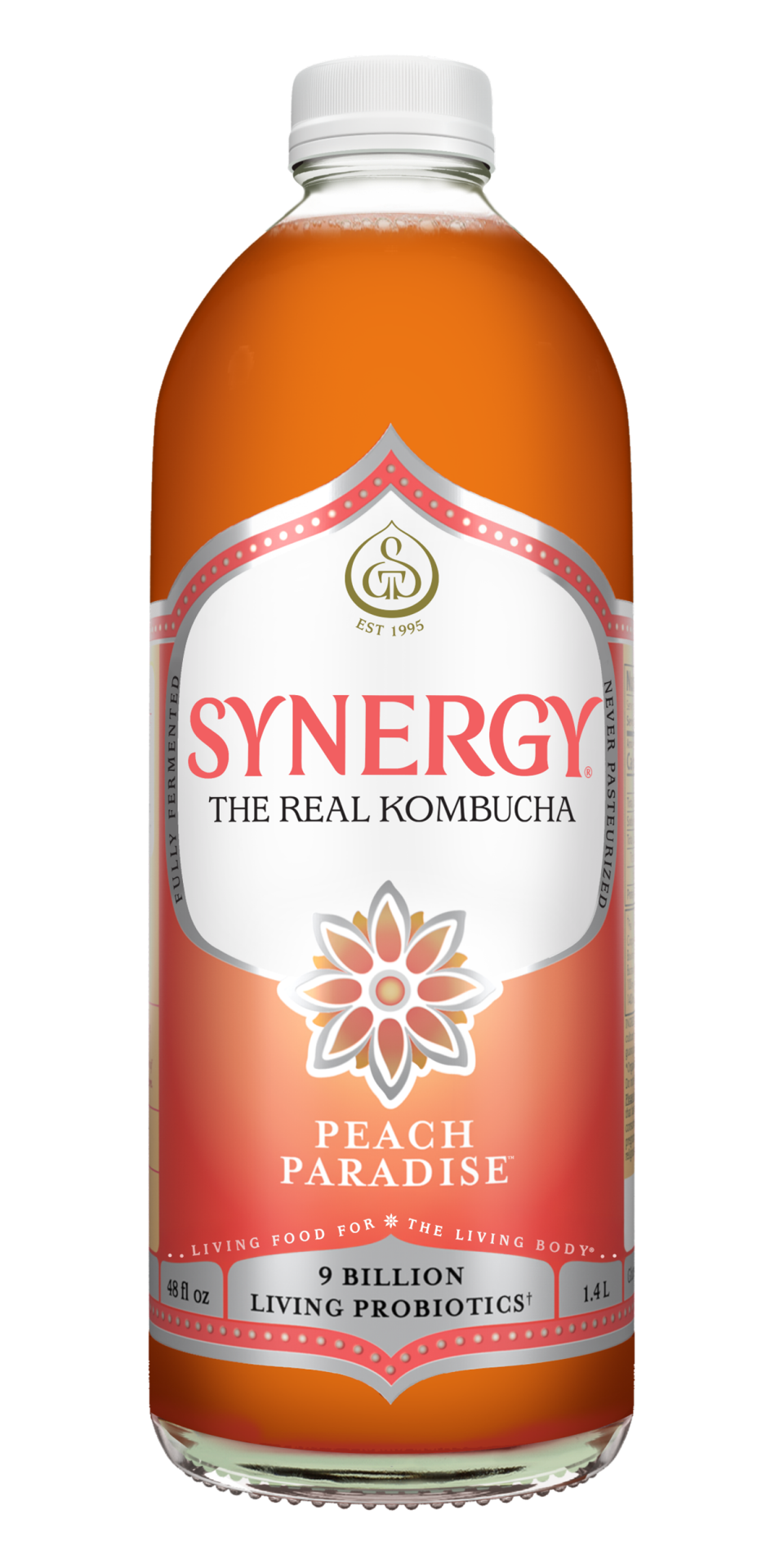 slide 1 of 2, Gt Enlightened Synergy Kombucha Peach Paradise 48.000 Fo, 48 fl oz