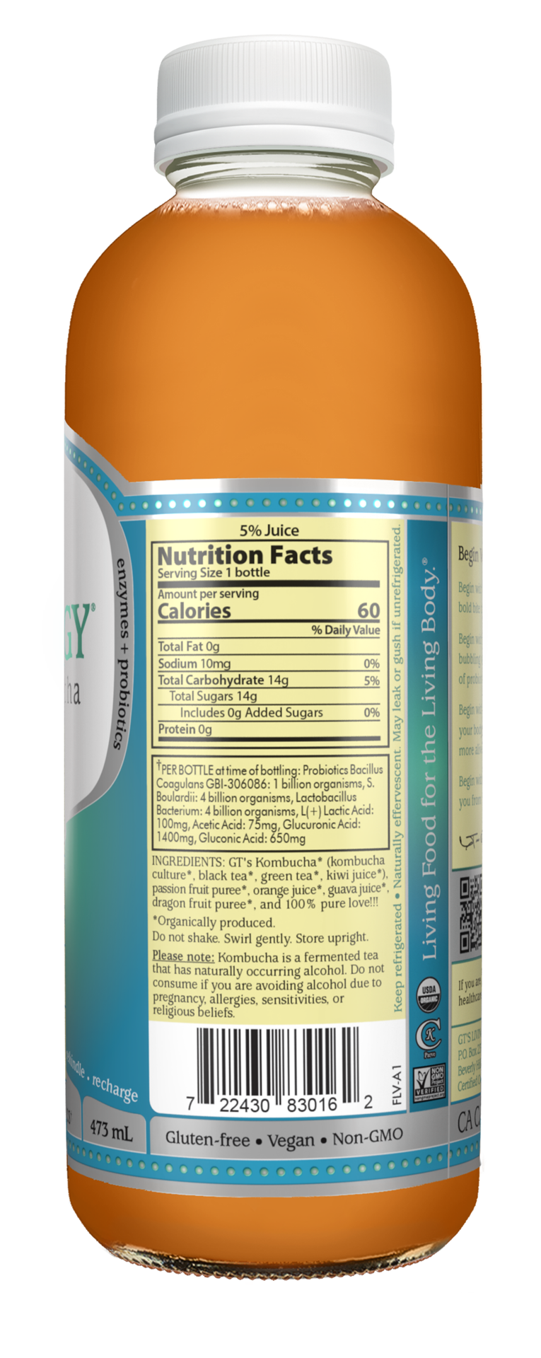 slide 2 of 2, GT's Island Bliss Kombucha 16 fl oz, 16 oz