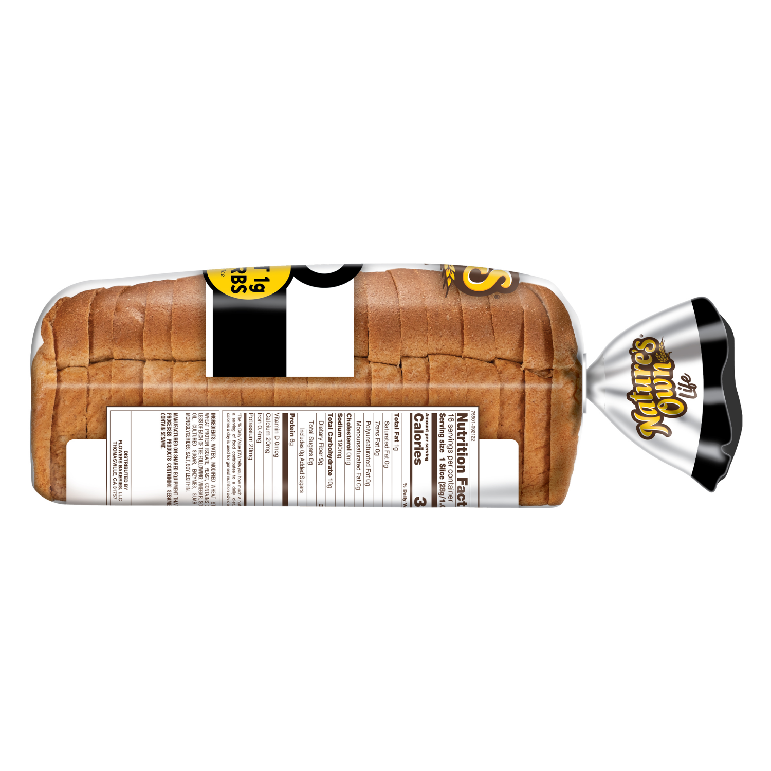 slide 2 of 5, Nature's Own Life Keto Soft White Bread, Net 1 Carb Sliced White Keto Bread, 16 oz Loaf, 16 oz