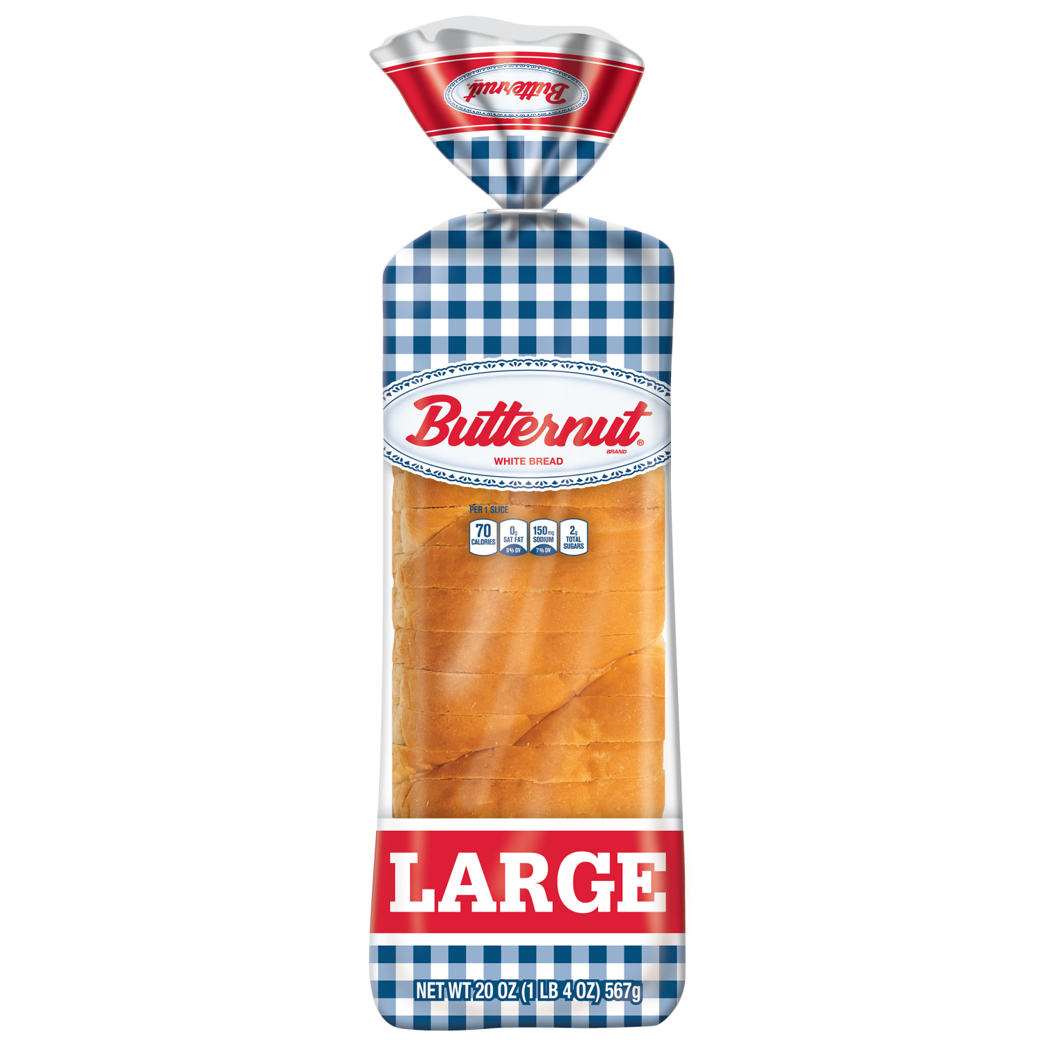 slide 1 of 1, Butternut Large White Bread, Sandwich Bread, 20 oz Loaf, 20 oz