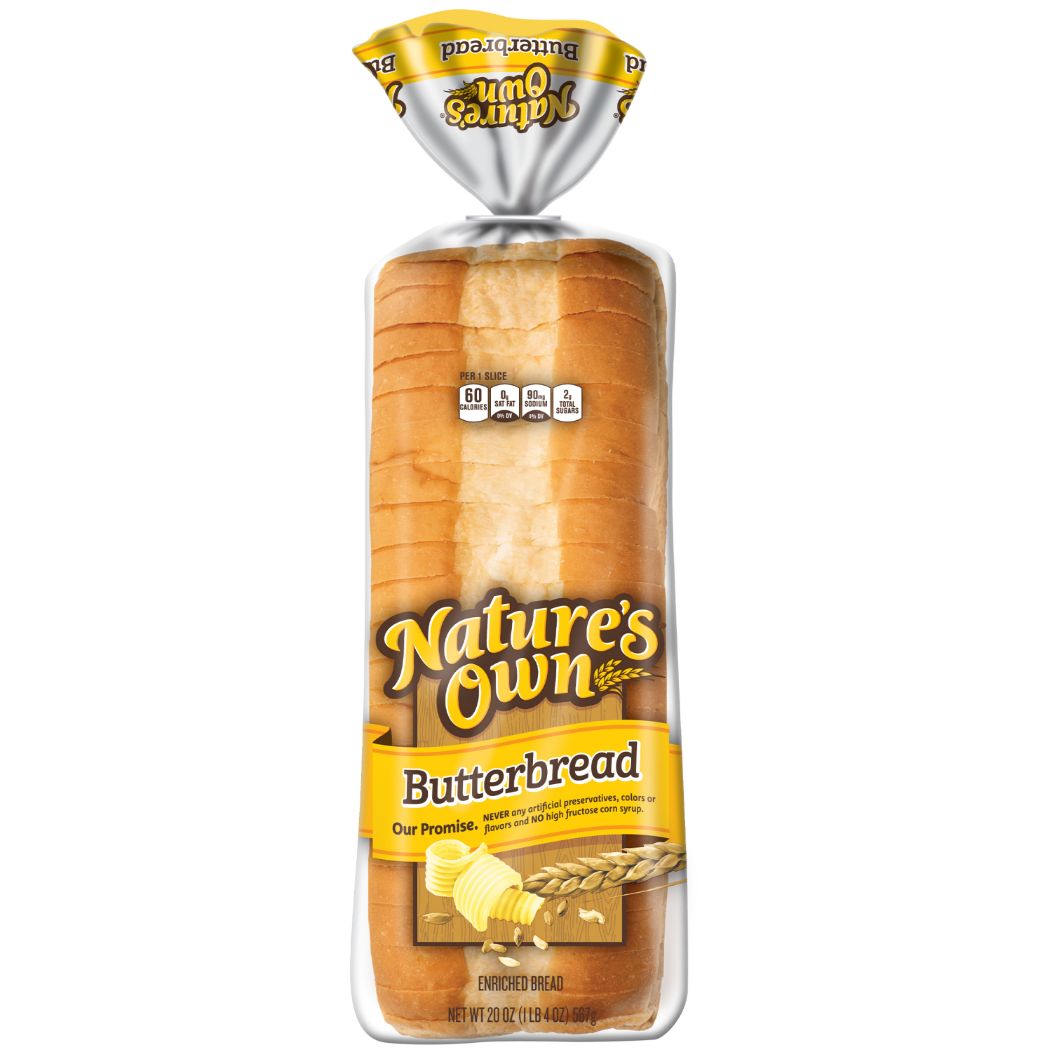 slide 1 of 1, Nature's Own Bread, Butterbread, 20 oz