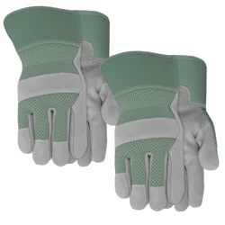 Midwest Ladies Mesh Leather Palm Glove Medium 2 Pair Pack