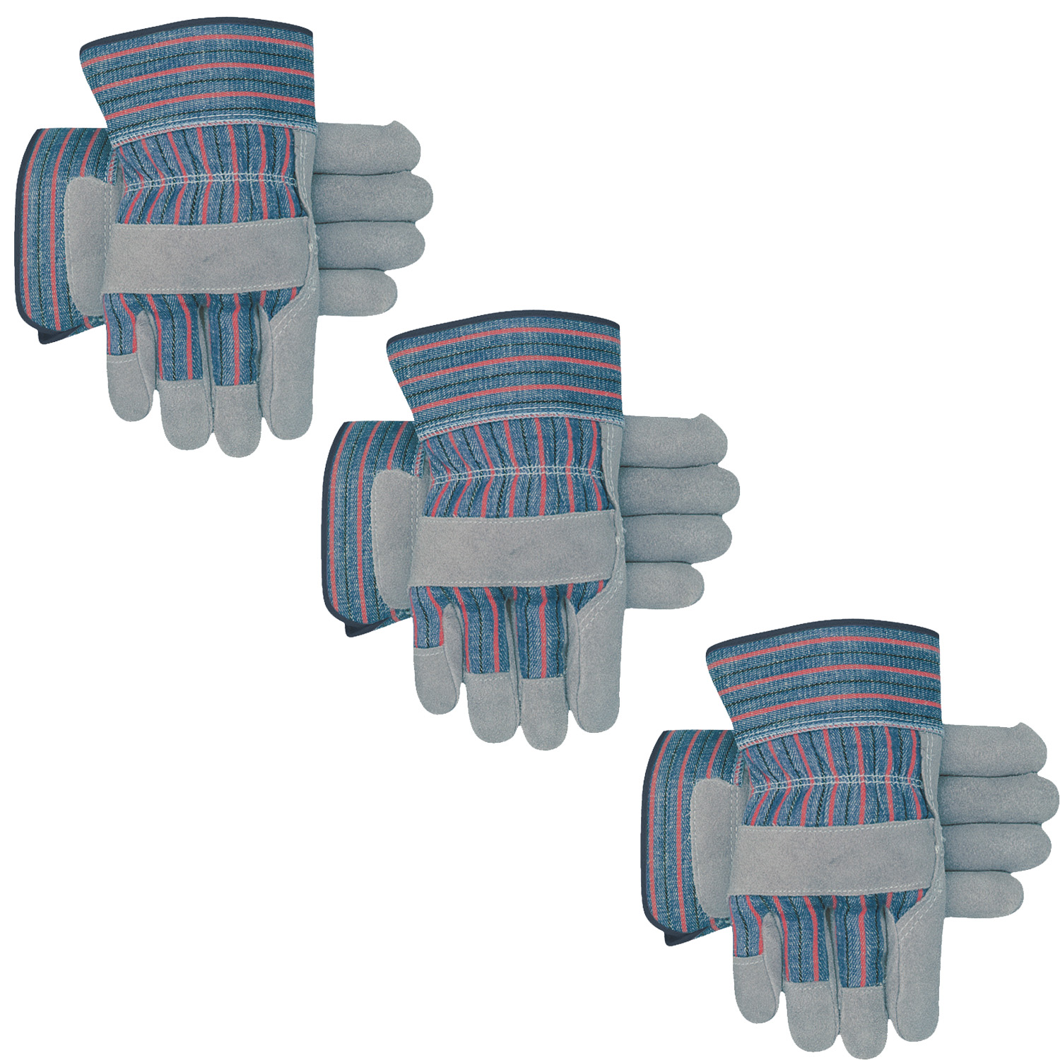 slide 1 of 1, Midwest Leather Palm Gray Lg, 3 ct