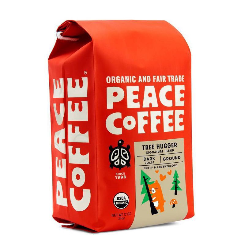 slide 3 of 6, Peace Coffee Dark Roast Tree Hugger Ground Coffee- 12 oz, 12 oz