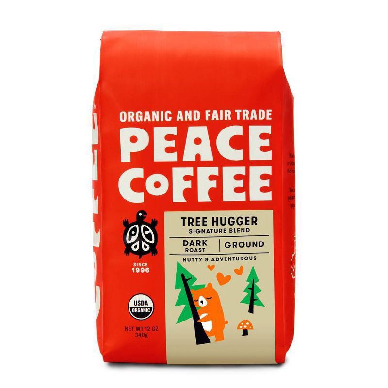 slide 1 of 6, Peace Coffee Dark Roast Tree Hugger Ground Coffee- 12 oz, 12 oz