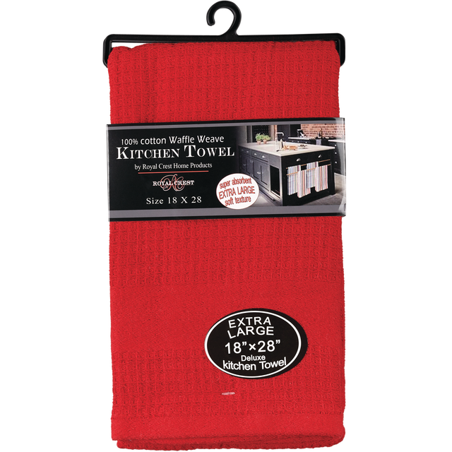slide 1 of 1, Royal Crest Red Waffle Weave Kitchen Towel, 1 ct