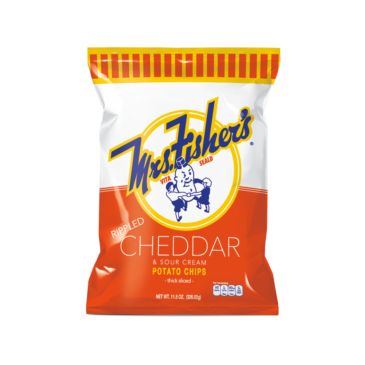 slide 1 of 1, Mrs. Fishers Rippled Cheddar & Sour Cream Potato Chips, 11.5 oz