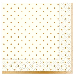 Design Design Cream/gold Swiss Dots Luncheon Napkin