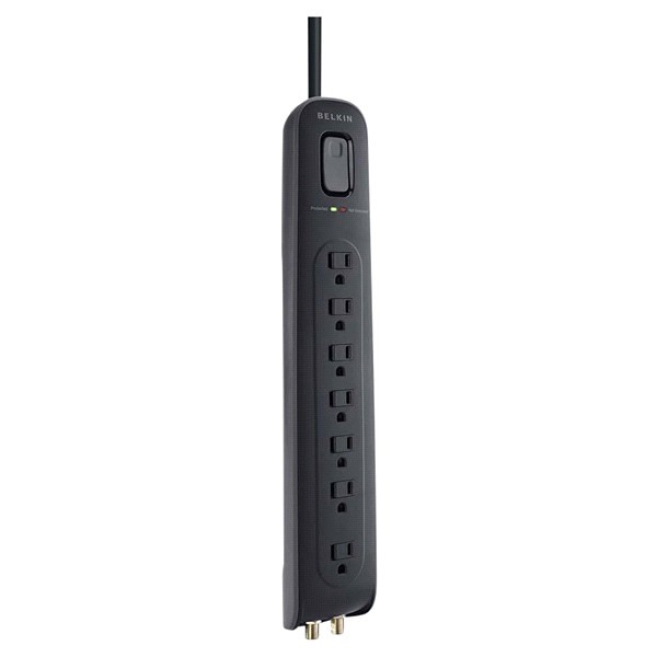 slide 7 of 17, Belkin 7-Outlet Home/Office Surge Protector, 4', 4 ft