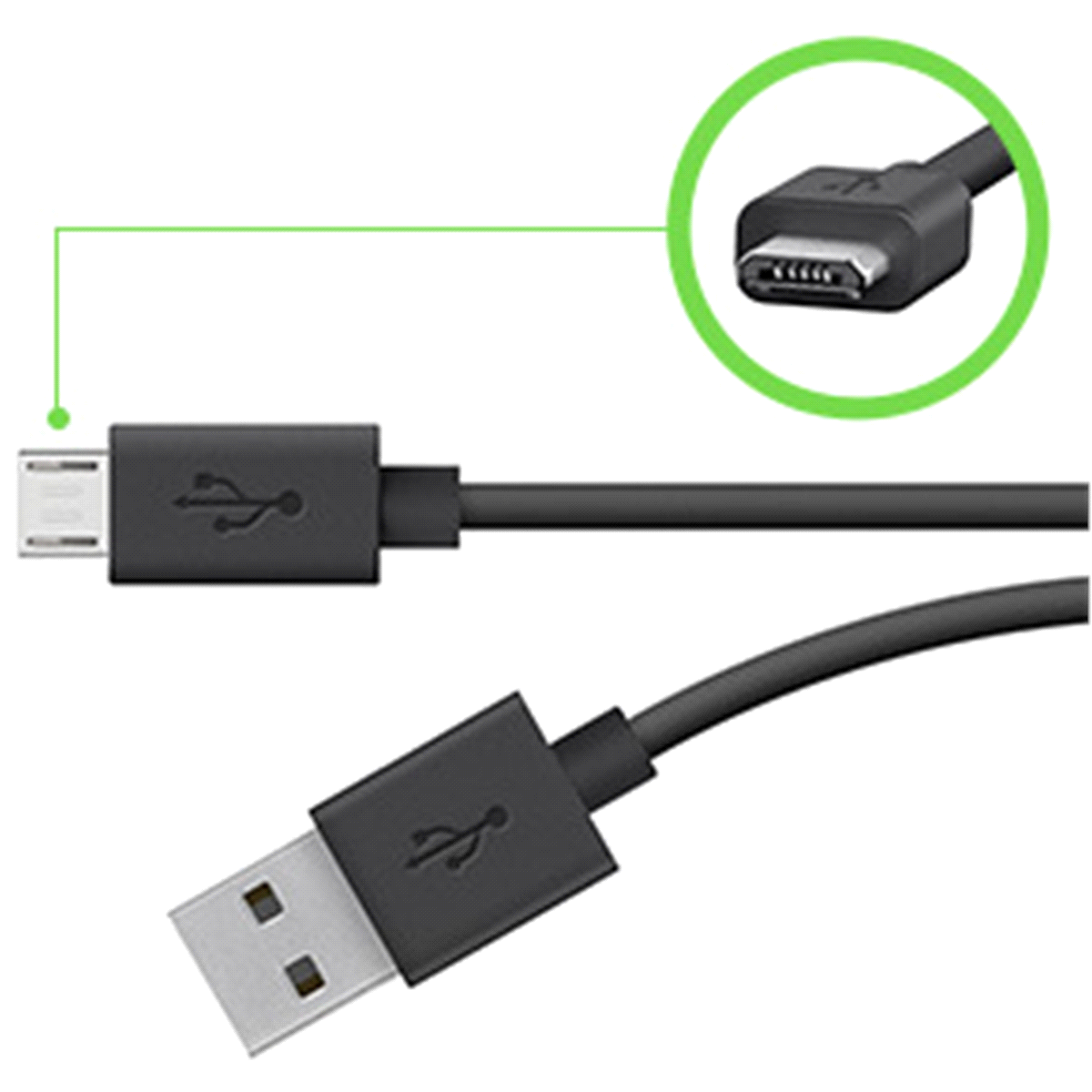 slide 1 of 9, Belkin 4 ft Micro-USB to USB ChargeSync Cable, Black, 1 ct