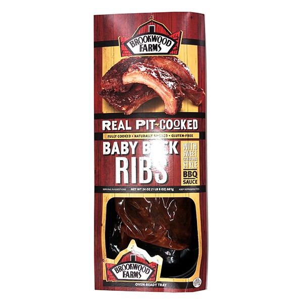 slide 1 of 1, Brookwood Farms Baby Back Ribs, 24 oz